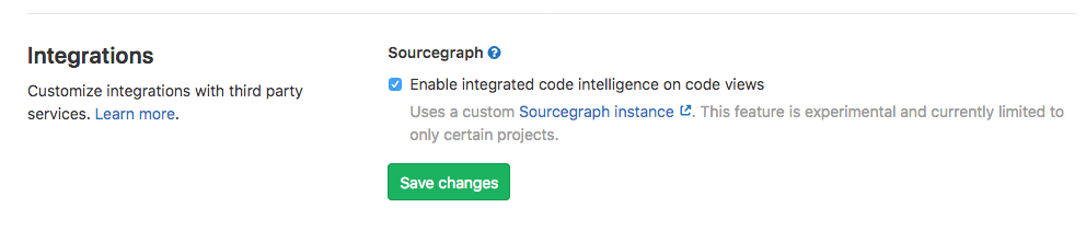 Sourcegraph user preferences