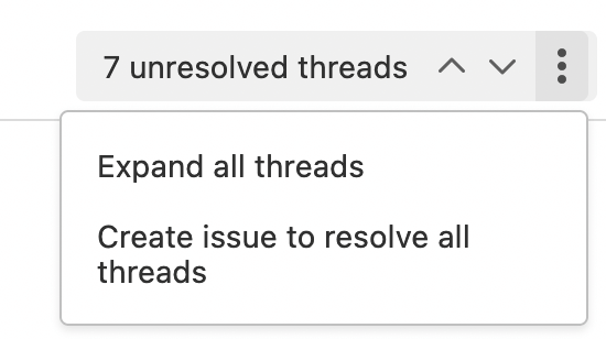 Open new issue for all unresolved threads